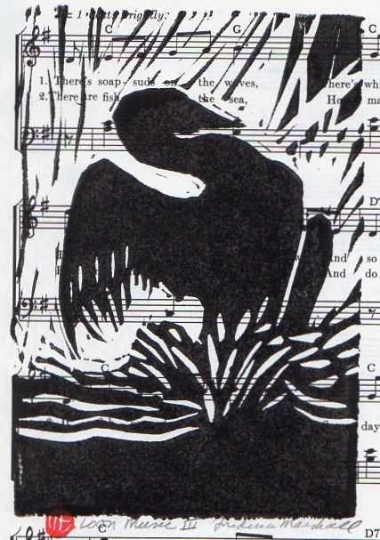 Loon Music 3 Block Print