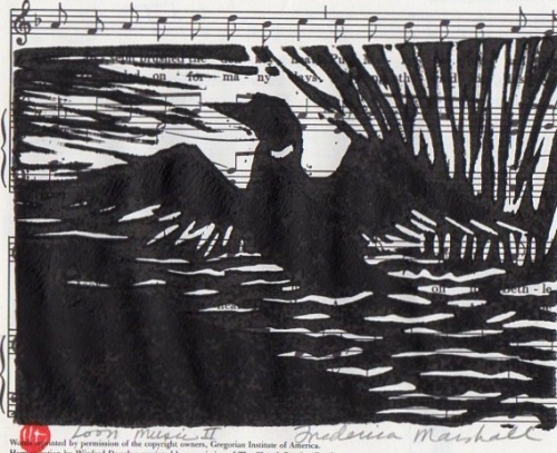 Loon Music 2 Block Print