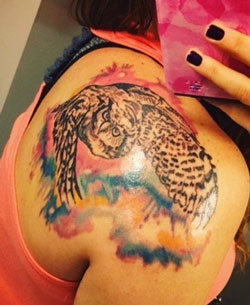 Sumi-e Owl Painting Tattoo