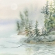 Hold Mill Pond Tidal Run Watercolor by Frederica Marshall