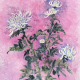 Chrysanthemum Glory - Watercolor Batik Painting by Frederica Marshall