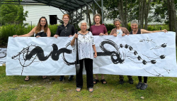 Chi-ful painters at the Zenergy Workshop Dance with the Big Brush July 22, 2023